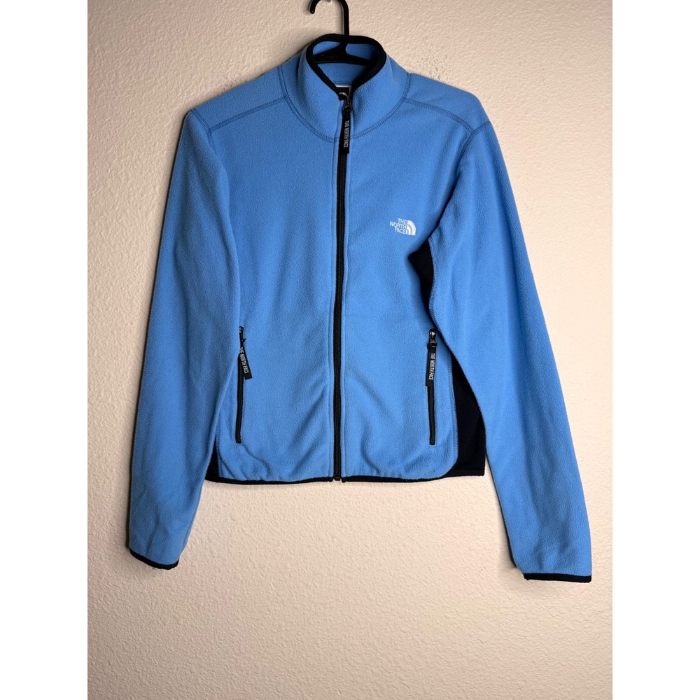 The North Face Glacier Fleece Jacket Womens Small Blue Full Zip Mock Neck USA